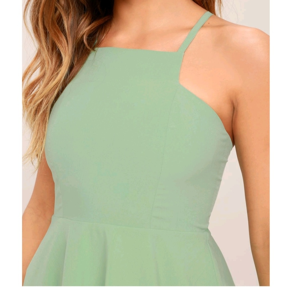 LULU'S "CALL TO CHARMS" SAGE GREEN SLATER DRESS - Picture 5 of 8